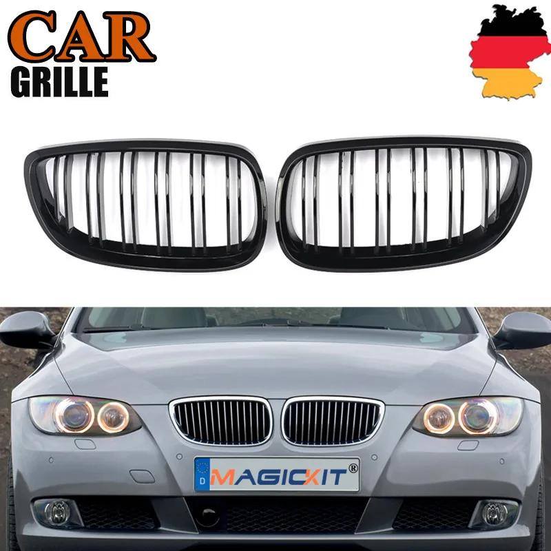 Глянцевая черная передняя решетка MagicKit для BMW E92 E93 M3 328i 335i Coupe 07 10|Гоночные решетки|