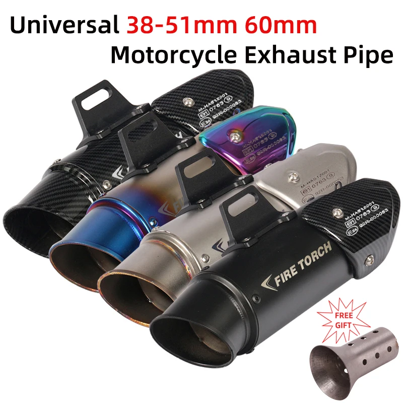 

Universal 51mm 60mm Motorcycle GP Racing Exhaust Pipe Escape Modify Muffler DB Killer For DUKE 390 Z800 Z900 R1 R3 R6 CB400 ATV