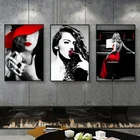 картина на холсте декор для дома  пост Красные губы, сексуальная женщина, креативная декоративная картина, постеры в скандинавском стиле, печатные картины, KTV Bar, художественные настенные наклейки, украшение для дома