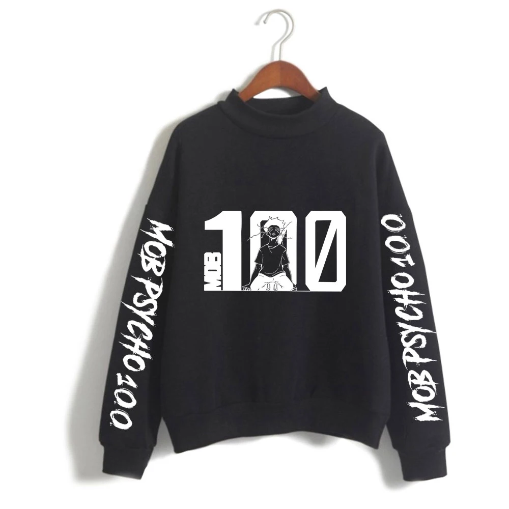 

Japan Manga Mob Psycho 100 Turtleneck Male/female Style Harajuku Sweatshirts Long Sleeve Casual High Collar Sweatshirt