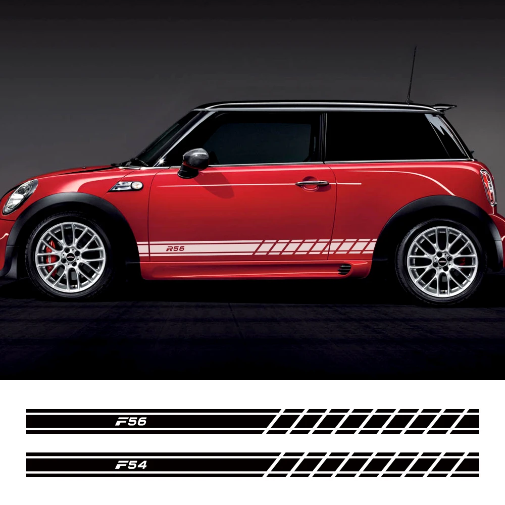 2 шт. двери автомобиля сбоку юбка наклейки для Mini Cooper F56 F54 F57 F55 F60 R50 R52 R53 R55 R56 R57 R58 R59 R60 R61 аксессуары