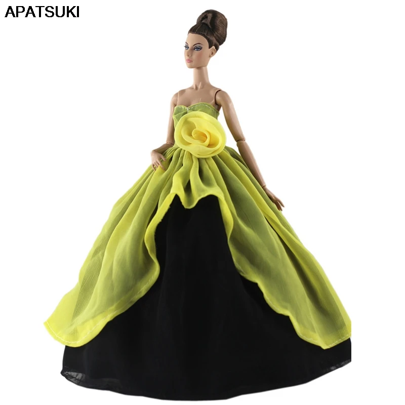 

Желтая Роза свадебное платье для куклы Барби наряды с открытыми плечами одежда для 1/6 BJD кукольный домик аксессуары игрушки для детей