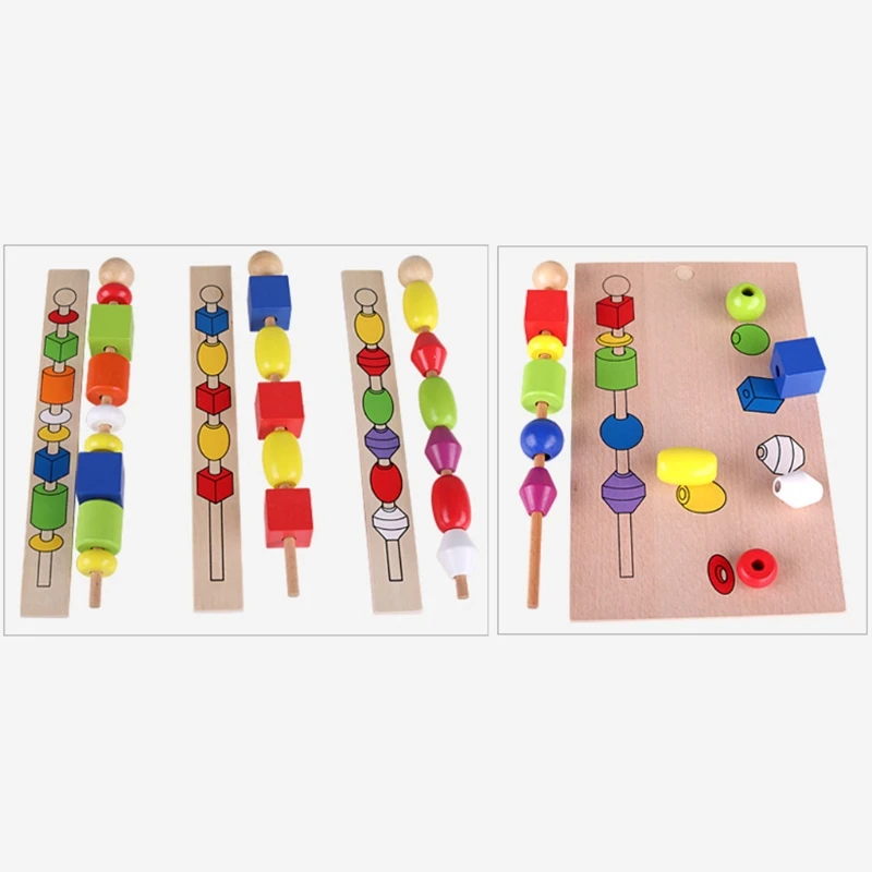 

B2RE Bead Sequencing Set with 46 Wooden Beads &4 One-Sided Pattern Boards