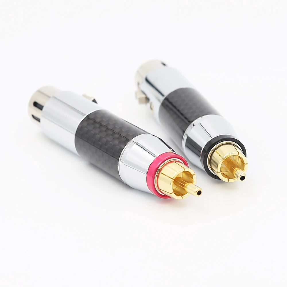 Hi Fi аудио 2x XLR переходник для розетки мама RCA папа Золотой сбалансированный кабель