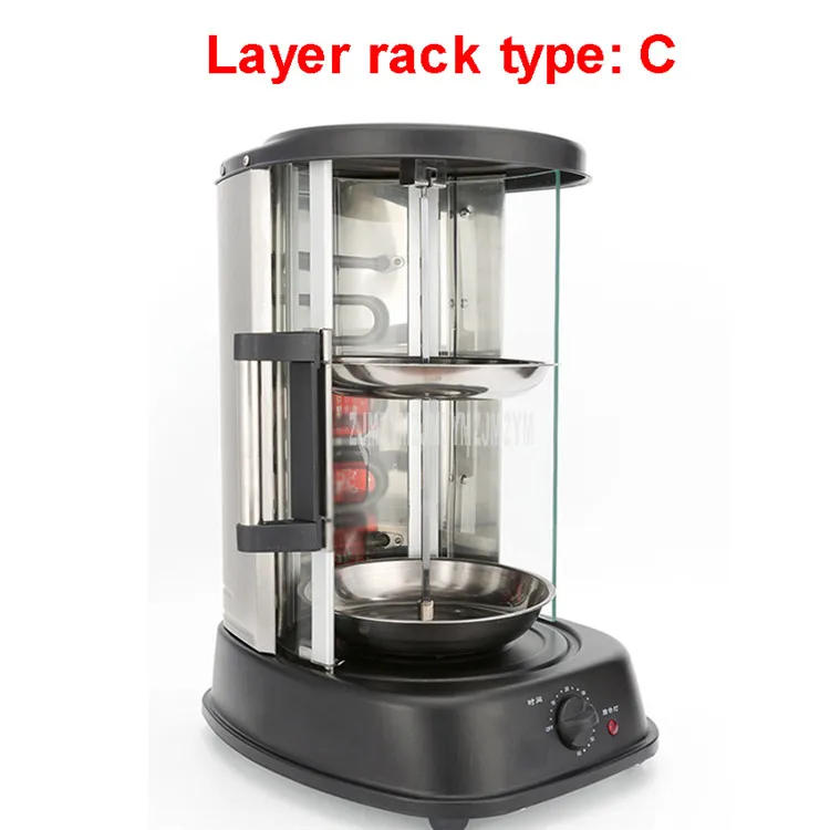 C Type Layer Rack 21 л Автоматическая самовращающаяся печь для приготовления дома, без дыма из нержавеющей стали Курица Утка электрическая роторная печь для барбекю плита - Цвет: C Type Layer Rack