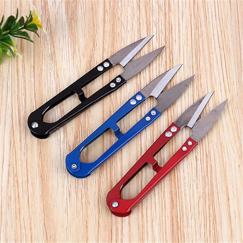 

1 шт. многоцветные ножницы для стрижки швейных изделий, небольшие Цветные Ножницы U-образной формы, ножницы из нержавеющей стали для рукодел...