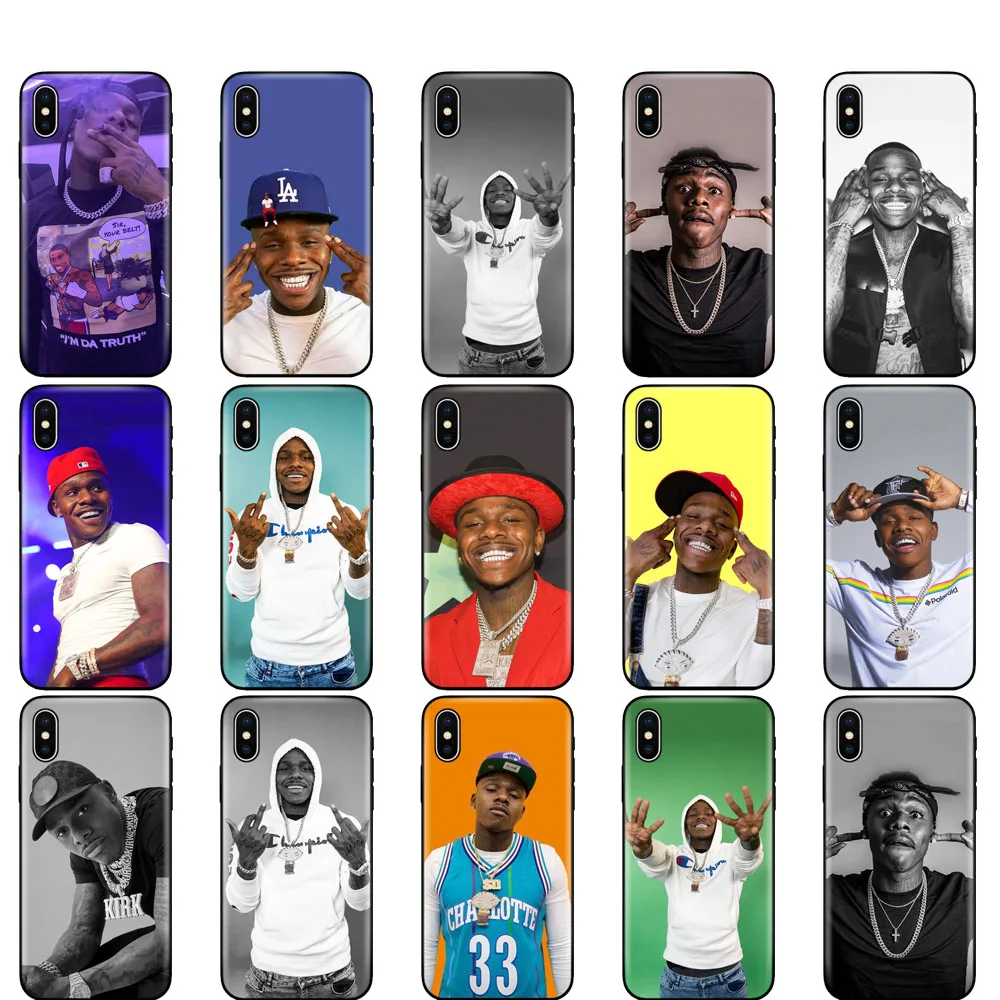 Черный чехол ТПУ для iphone 5 5s se 6 6s 7 8 plus x 10 силиконовый XR XS 11 pro MAX daaby da baby rapper|Бамперы|