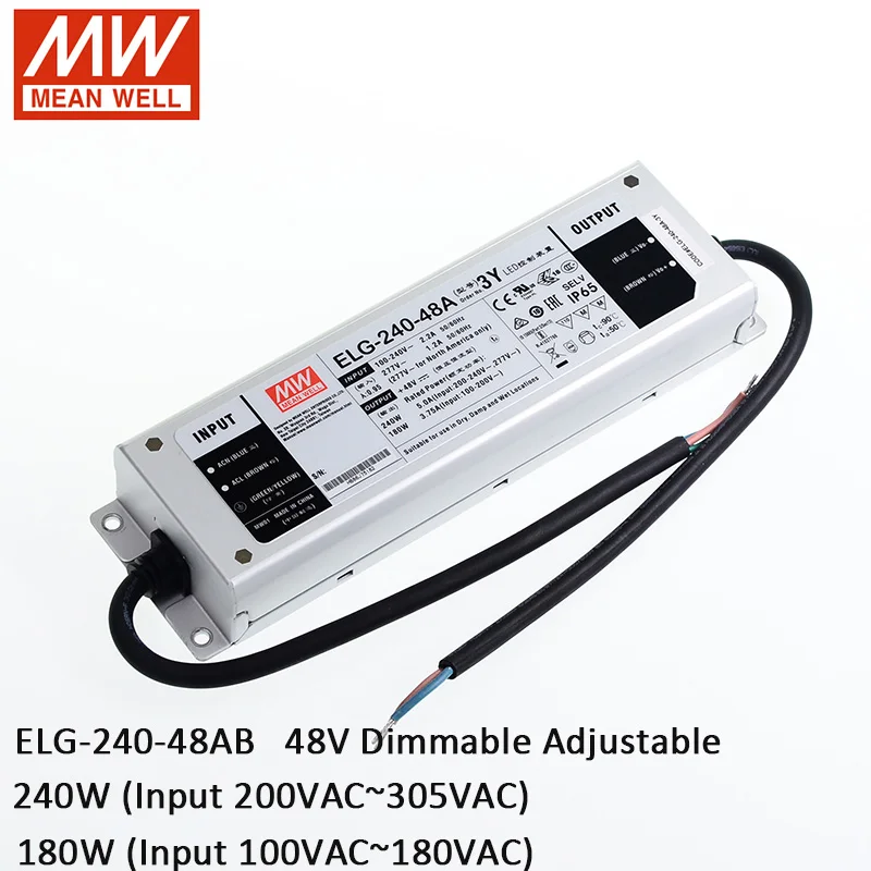 Светодиодный Диммируемый источник питания MEAN WELL ELG 240 48AB Вт 110 В/220 В переменного