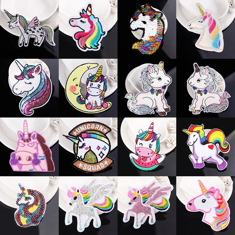 Сделай Сам нашивка единорога утюжок на патчи одежду вышитые для одежды патч