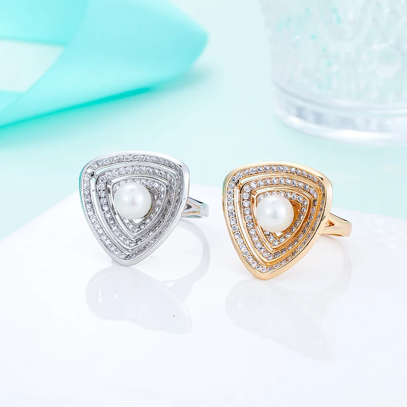 Женское кольцо с фианитом MAIKALE большое золотым драгоценным камнем подарочное