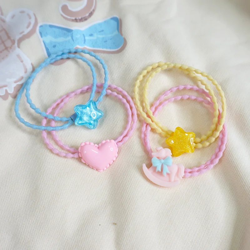 

Japanese Korean Cute Love Star Hair Accessories Headdress Couple Small Rubber Band for Boyfriend Girlfriend Hair Rope