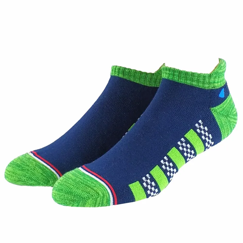 Мужские зеленые низкие носки-тапочки (махровая ножка) | Мужская одежда