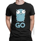 Мужские футболки Golang Gopher GO Lang программируемая забавная футболка из чистого хлопка классические программирующие футболки с круглым вырезом одежда