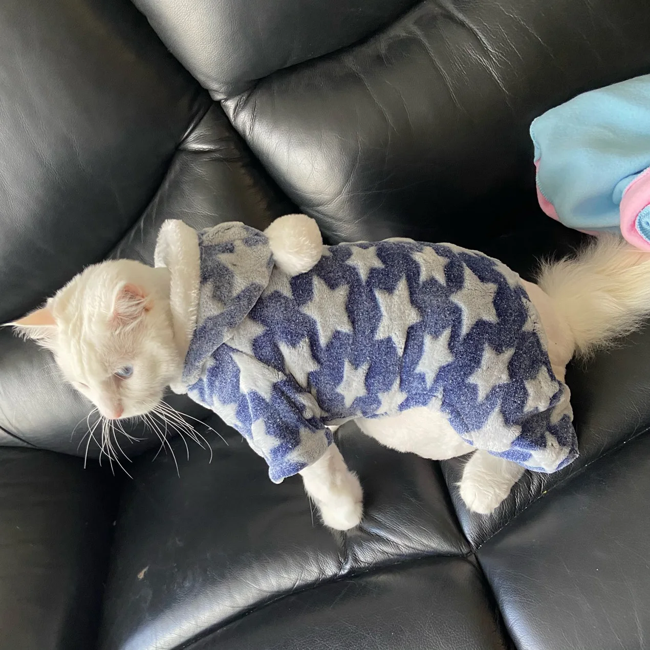 Осенне-зимняя хлопковая одежда для собак со звездами пижамы флисовое пальто