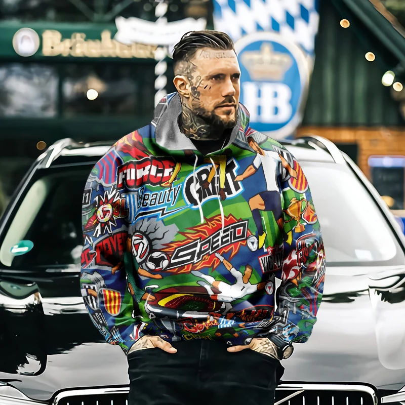 

Модная уличная мужская одежда в стиле Харадзюку, забавная Повседневная Толстовка в стиле хип-хоп с 3D принтом, свитер с капюшоном, пуловер, ху...