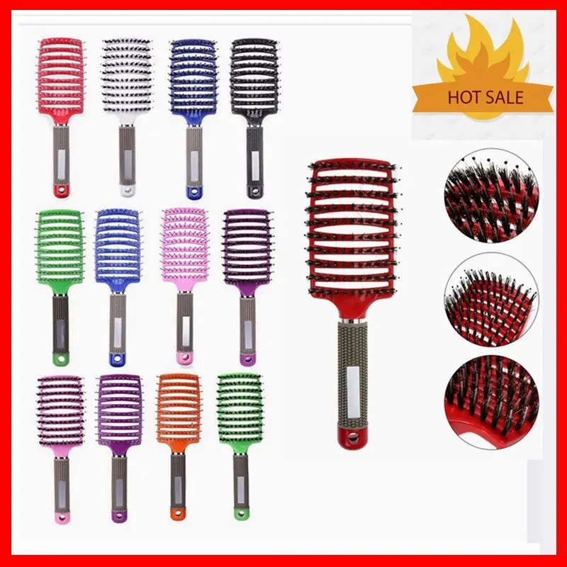 Массажная расческа для волос и кожи головы щетина нейлоновая Женская влажная