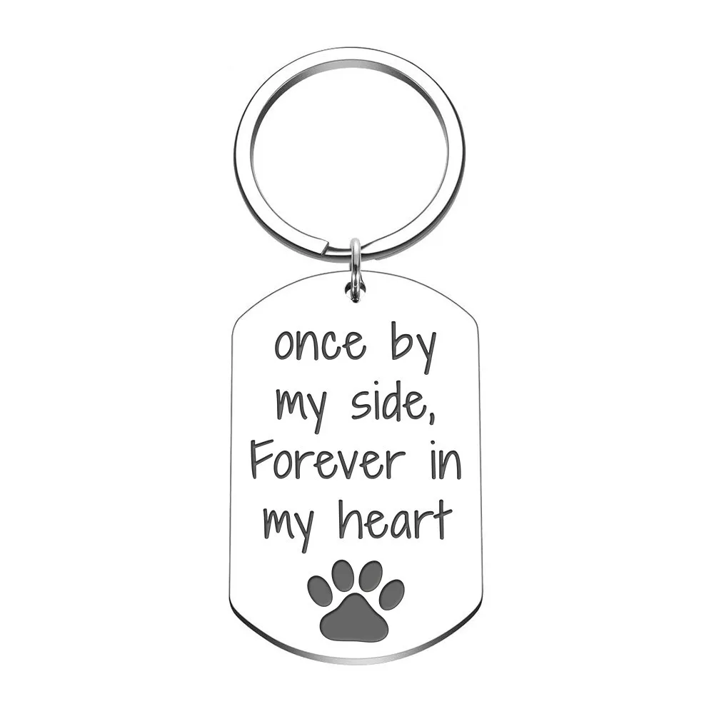 Loss of Pet Memorial Keychain Gifts for Dog Mom Pet Owner Dog Men Dog Remembrance Sympathy Key Chain Gifts with Paw Print Dog