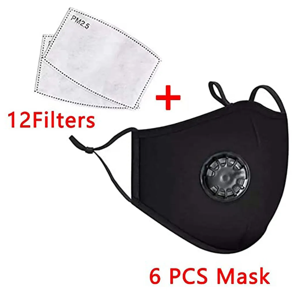 

Reusable Washable Face Masks Washable Pm2.5 Filter Mouth Mask Anti Dust Windproof Cotton Valve Respirator Flu Protect Unisex