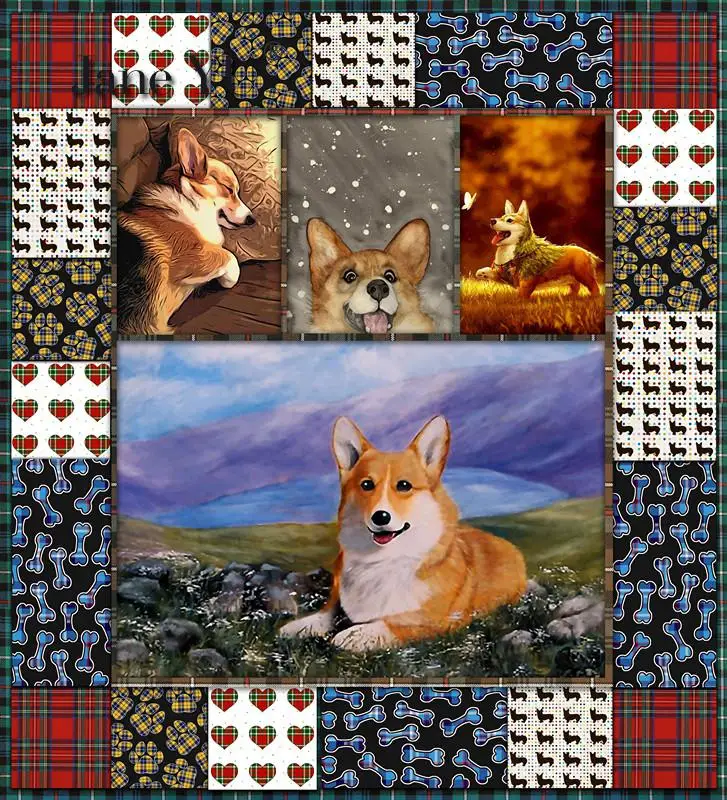 Одеяло JaneYU с принтом милой собаки индивидуальное одеяло на заказ двойное