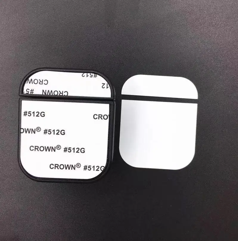 

5 PCS Bulk Sublimation Blank Case For Airpods 1 2 Generation Cases with Heat Press Metal Plates Hard Plastic Sublimation Blanks
