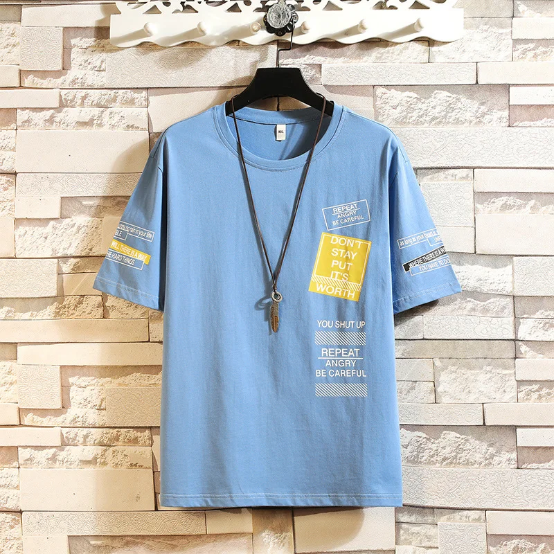 

Модная спортивная футболка, уличная одежда, однотонная Повседневная креативная альтернативная одежда с принтом, одежда для пары, EC50TX