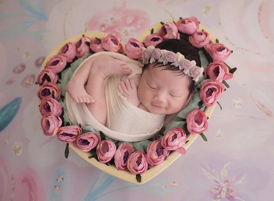 Новорожденный сердце чаша фотография Priop, милый ребенок позирует ведро ребенка фото реквизит,# P2201