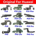 100% оригинальная плата с USB-портом для зарядки, гибкий кабель, соединитель для Huawei P9 P10 P20 P30 P40 Lite Plus Pro E, запасные части