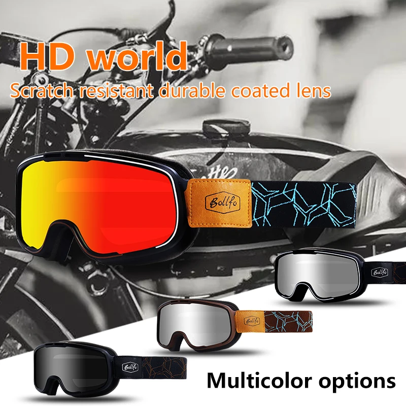 

BOLLFO Off-Road Motocross Racing Goggles MX ATV Ski Dirt Bike UV400 Glasses for Harley Moto Goggles Motorcycle Google