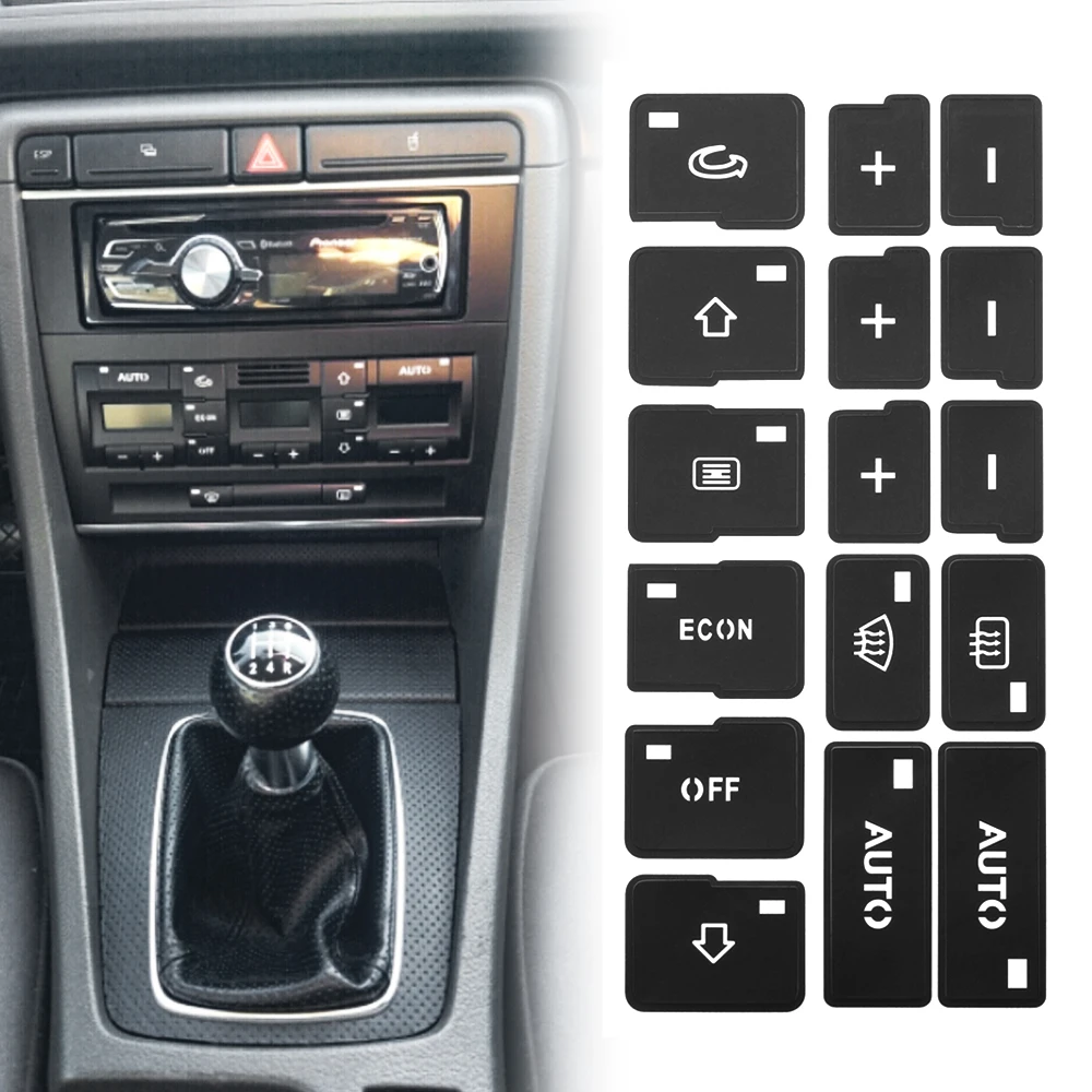 1x Автомобильная Кнопка кондиционера наклейки для ремонта Audi A4 B6 B7 2000 2001 2002 2003