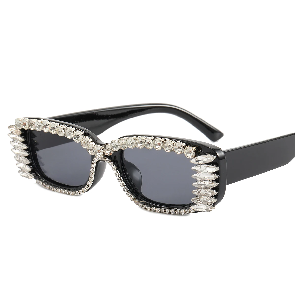 

Diamond Rhinestone Vintage Sunglasses Women Brand Designer High Quality Small Rectangle Sun Glasses Decorative Gafas De Sol