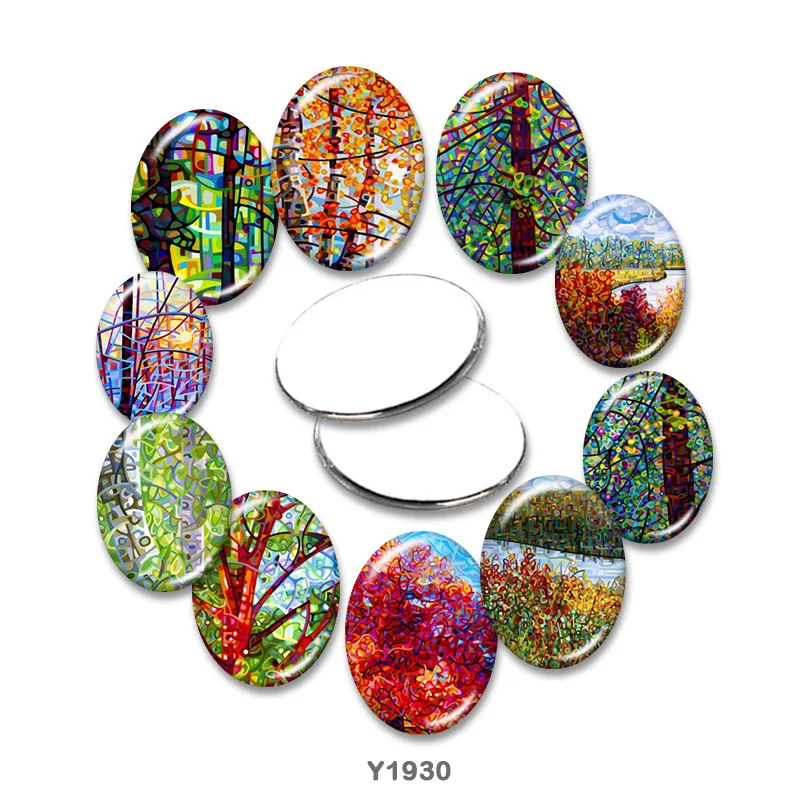 

tree Oval glass cabochon 13x18mm/18x25mm/30x40mm flat back Making findings TRY1930