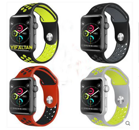 Силиконовый ремешок для Apple Watch спортивный ремешок 42 мм 38 мм 40 мм 44 мм для iwatch серии 1/2/3/4/5