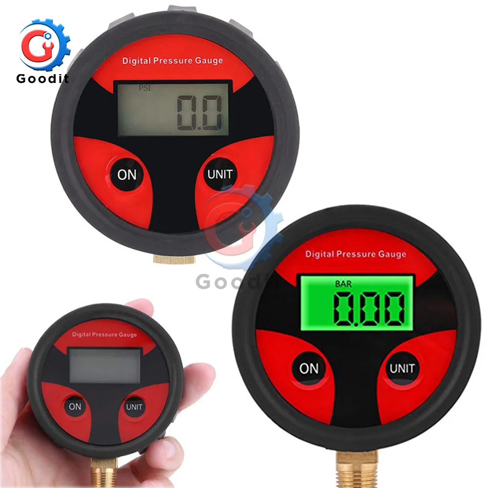 Датчик давления воздуха 0 200psi измеритель в шинах медный + резиновый цифровой