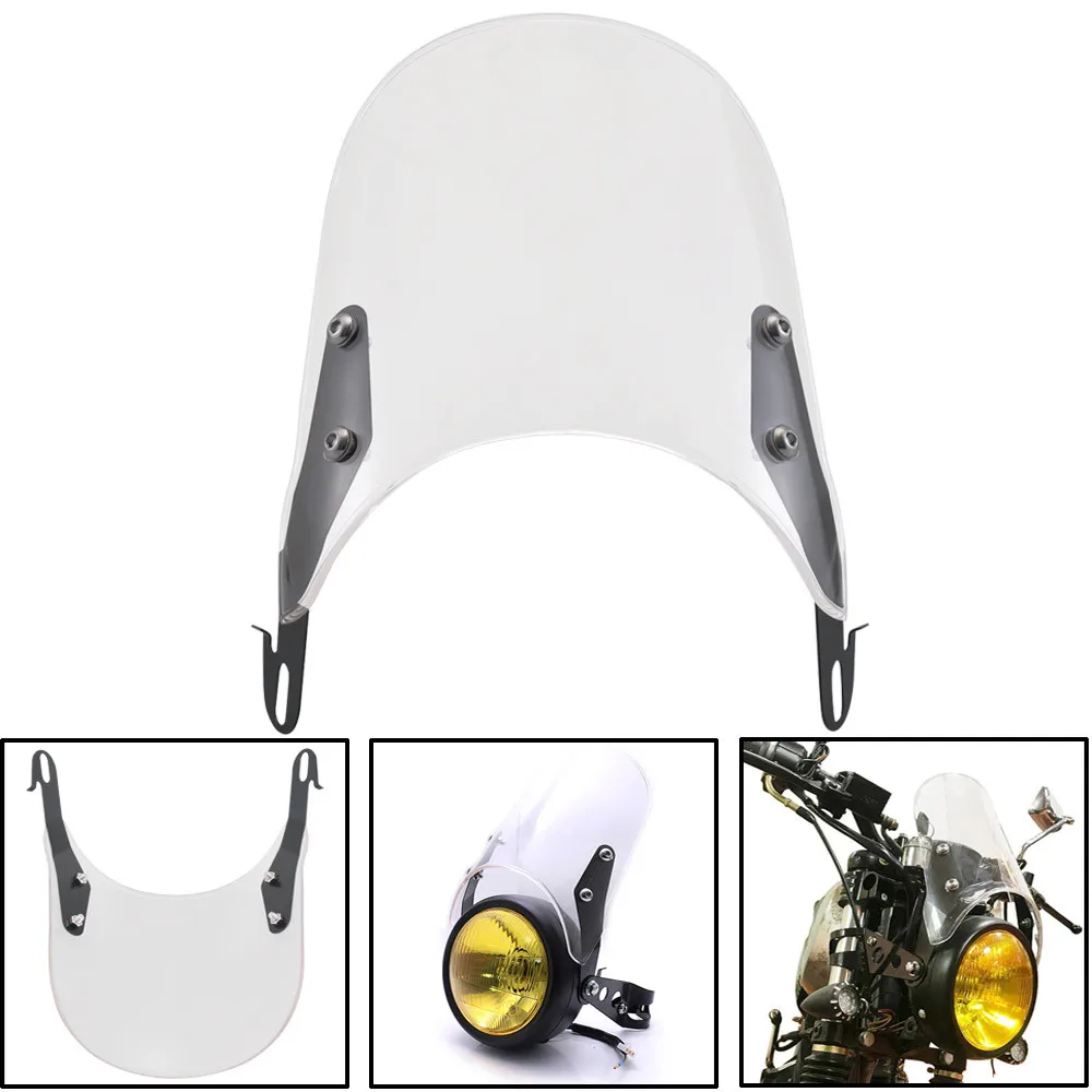 

Motorcycle Front 5-7 inch Windscreens Wind Deflectors For YAMAHA XJ 400 For Harley Suzuki Compact Sport Wind Deflector Kit