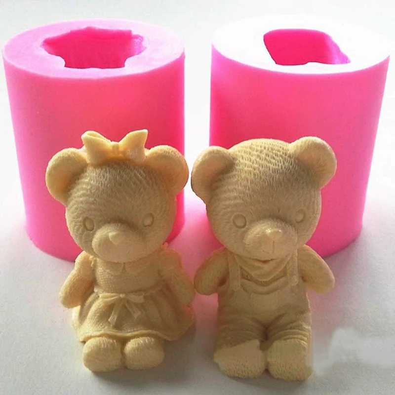 3D игрушка бант силиконовая форма Медведь помадка торты формы для шоколада