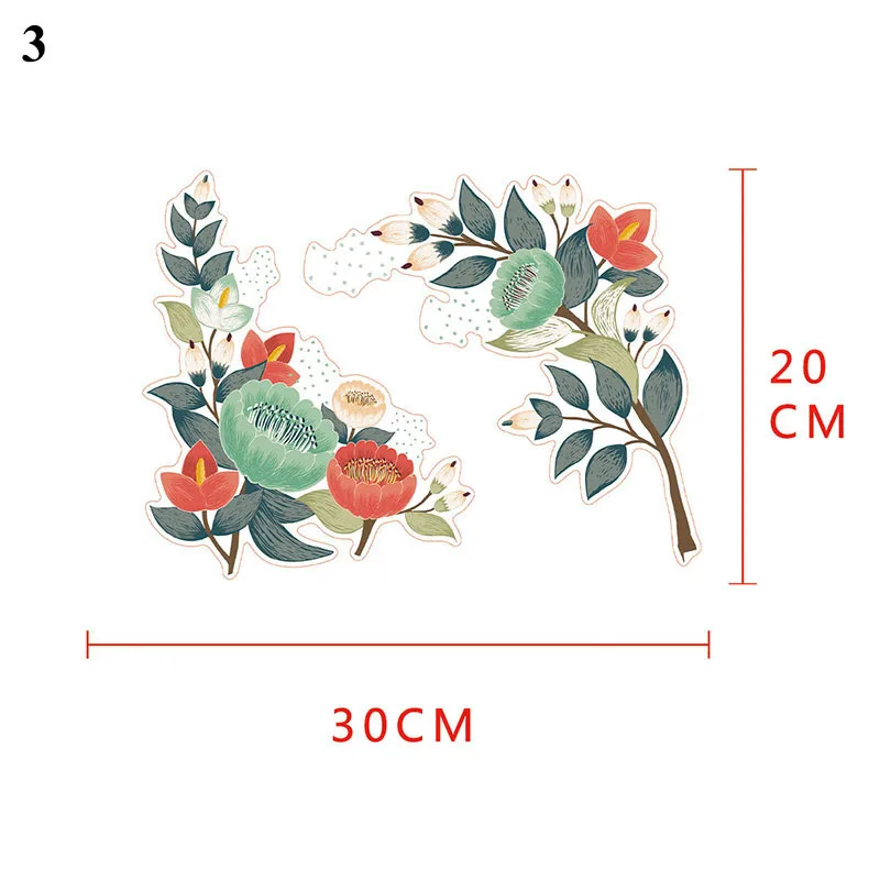 

Peony Flowers Wall Stickers Art Home Decor Wallpaper Removable vinyl wall decals for kids living room Toilet fridge decorations