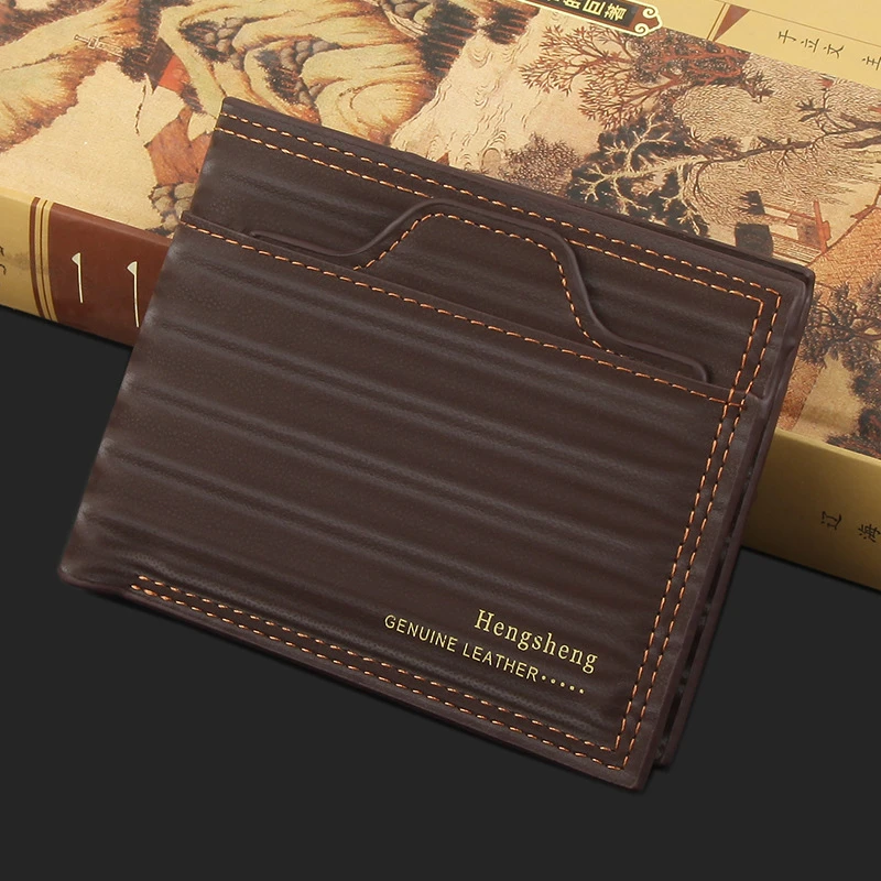 

Pu Leather Thin Slim Short Wallet Men Small Solid Color Coin Purses Simple Male Mini Card Holder Casual Fashion Purse Men