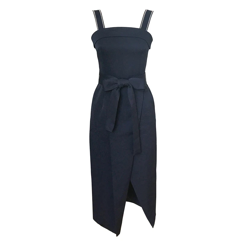 Женское платье без рукавов элегантные платья до середины икры с карманами и