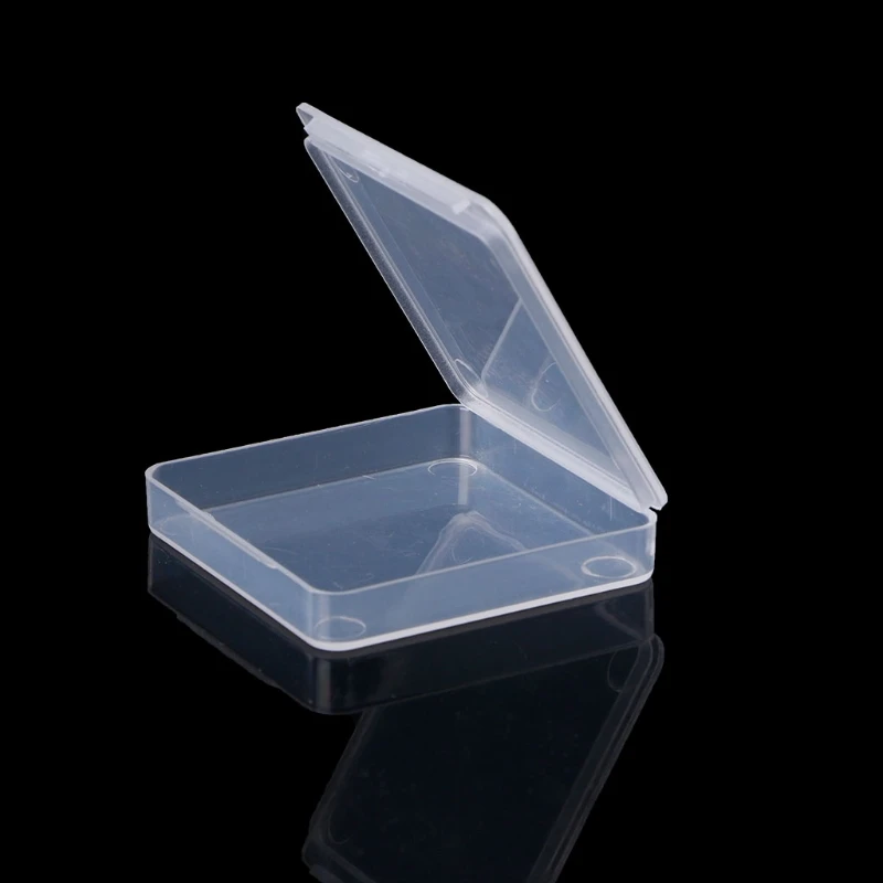 

Small Square Clear Plastic Jewelry Storage Boxes Beads Crafts Case Containers