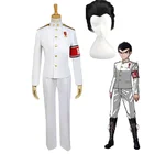 Костюмы для косплея Dangan Ronpa Kiyotaka Ishimaru, мужская униформа, пальто, штаны, полный комплект, черные парики, обувь Cos, одежда