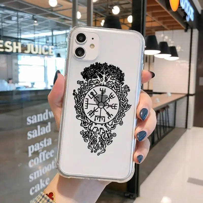 

Viking Vegvisir Odin Nordic Phone Case Transparent for iPhone 11 12 mini pro XS MAX 8 7 6 6S Plus X 5S SE 2020 XR