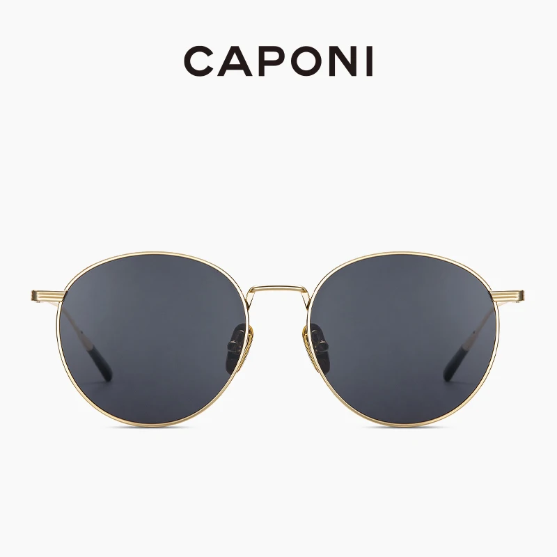 

CAPONI Polarized Women Sunglasses Vintage Round Brand Design Fashion Eyewear Anti Glare UV Protect Eyes Sun Glasses CP32008