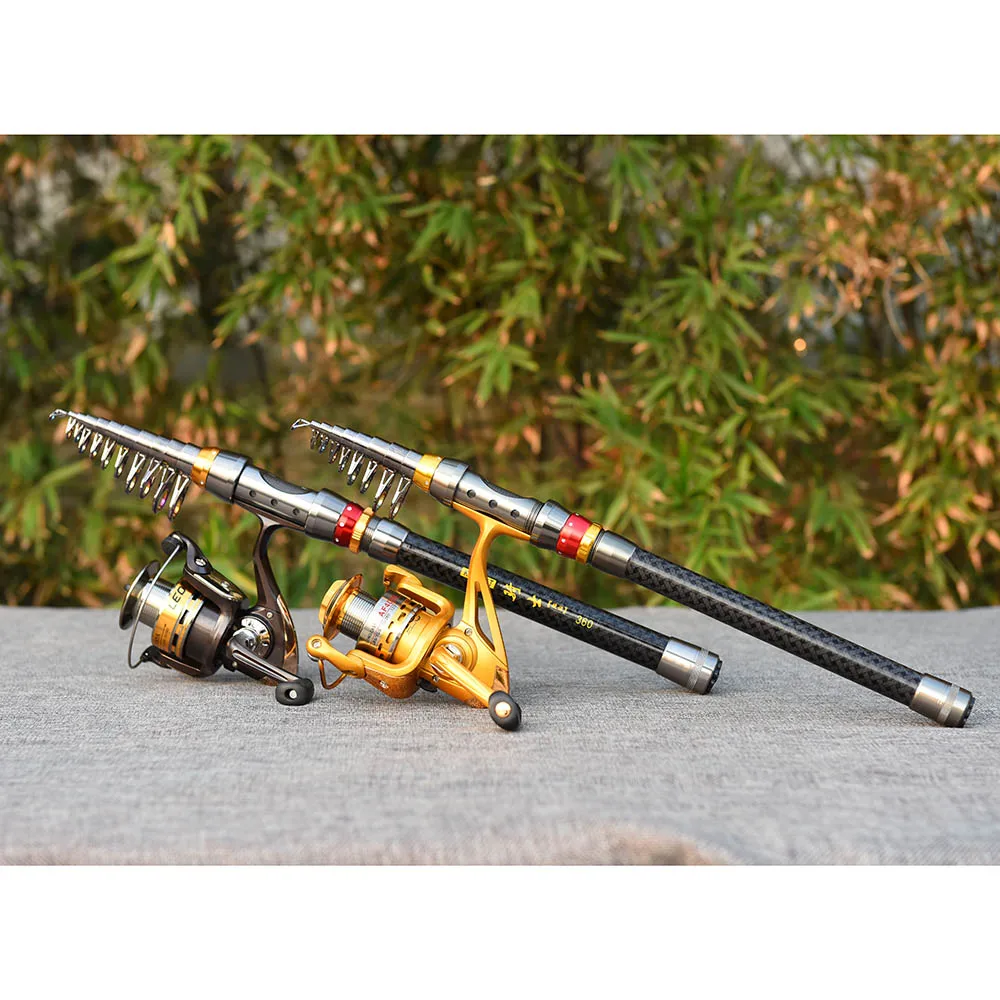 Телескопическая удочка спиннинговое удилище катушка 1 8 м 2 4 7 3 0 6 углеродное