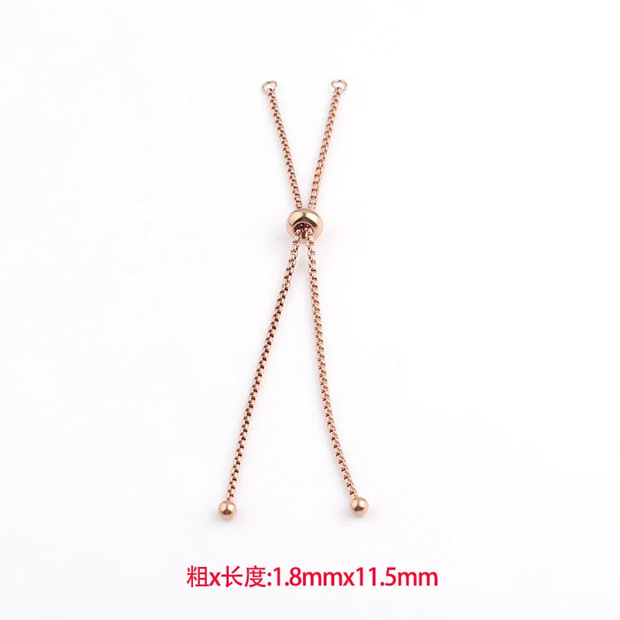 3 Pieces Stainless Steel Adjustable Bolo Chain Bracelets 11.5cm Slider with Stopper Bead Bangle for DIY Jewelry Making - купить по