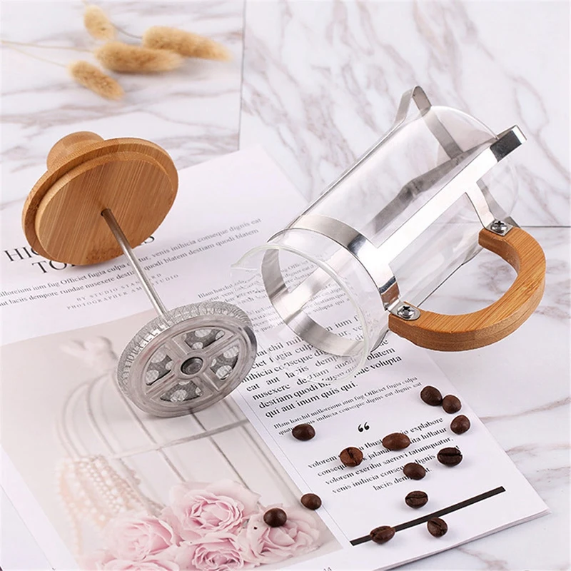 French Press Eco-Friendly Bamboo Cover Coffee Plunger Tea Maker Percolator Filter Kettle Pot Glass Teapot | Дом и сад