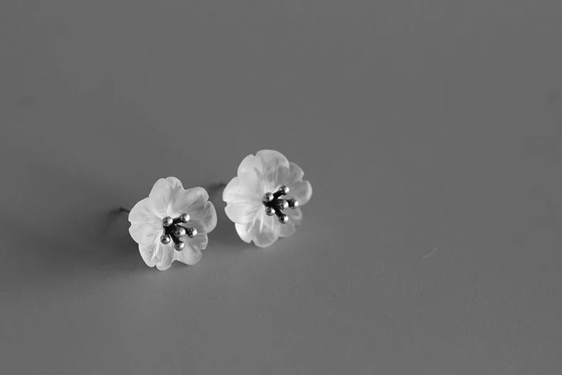 INATURE, 925 пробы, серебро, натуральный кристалл, цветок, серьги-гвоздики для женщин, модное ювелирное изделие, подарок
