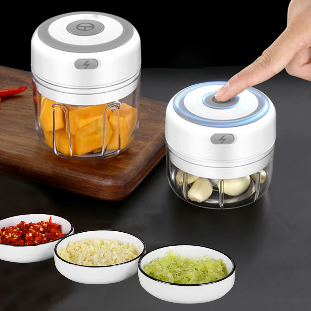 

Electric Wireless Garlic Machine Chopper For Crushed Garlic Ginger Fresh Chili USB Charging 100ML/250ML