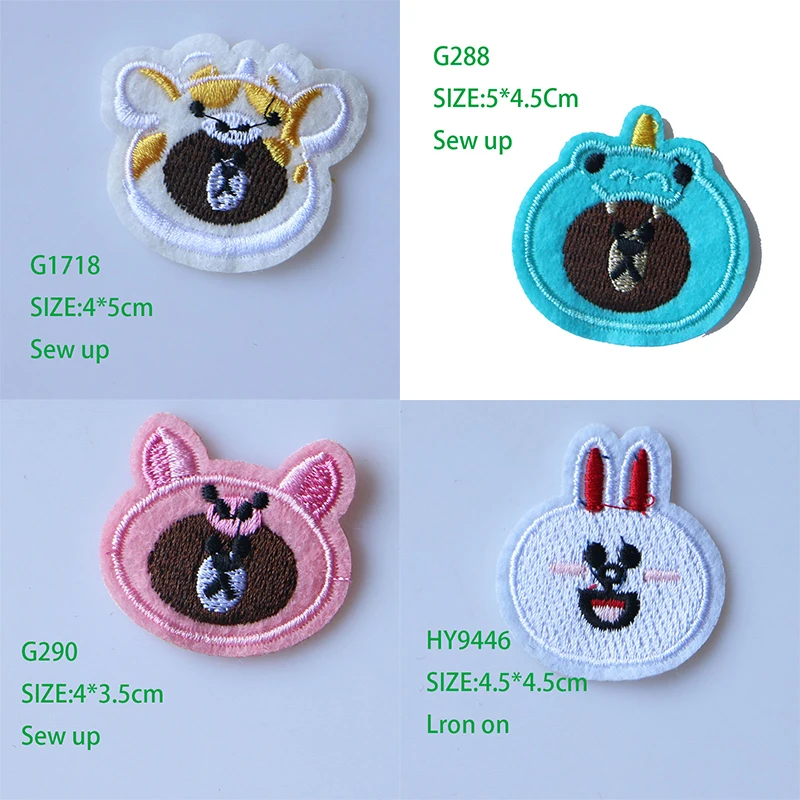 3D красочная маленькая коричневая заплатка &quotмедведь&quot для одежды железная