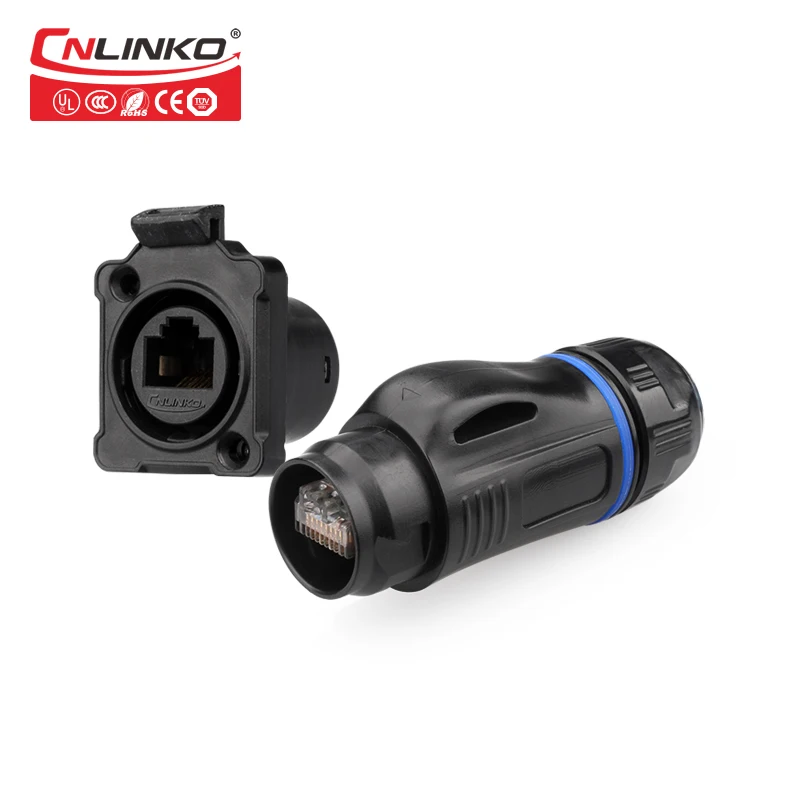 CNLinko IP67 8 контактный промышленный пластиковый наружный RJ45 водонепроницаемый