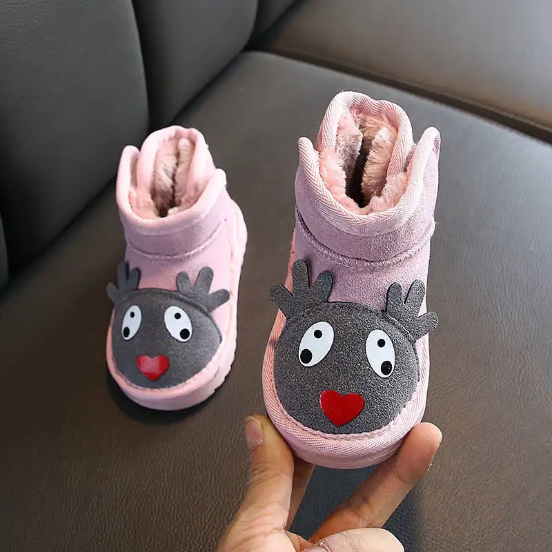 Унисекс 2020 милые зимние ботинки с оленем для девочек детские мальчиков теплые